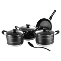 Batterie de cuisine professionnelle en alliage d'aluminium antiadhésive OEM, ensemble de casseroles profondes de haute qualité, plusieurs tailles disponibles