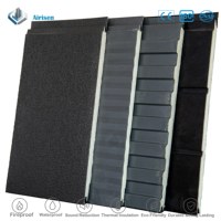 Panneau métallique sculpté avec âme en mousse PU, écologique, durable, ignifuge, imperméable, pour murs de maisons préfabriquées industrielles