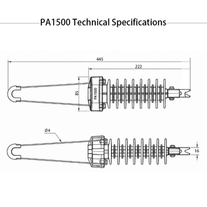 Pince de tension isolée de type cale en alliage d'aluminium galvanisé à chaud pour lignes aériennes de 10 kV et moins. - Product Image 2
