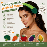 Accessoires pour cheveux : Patchs à franges en velcro brodés en chenille, réutilisables, pour la décoration des cheveux lors de fêtes