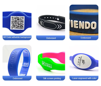 Bracelet en silicone personnalisé avec logo RFID 13,56 MHz, étanche, Fudan F08, pour club, parc d'attractions, parc aquatique