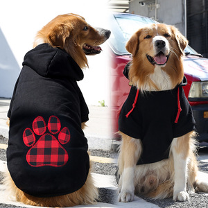 Sudadera con Capucha para Perro Grande, Diseño a Cuadros Rojos y Negros, para Otoño e Invierno, para Perros Grandes y Pequeños, Estilo Pitbull - Product Image 1