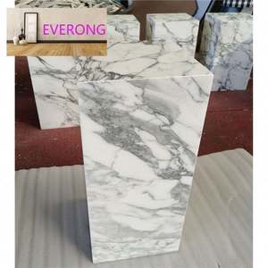 Salon <span class=keywords><strong>d</strong></span>écor à la maison meubles en pierre naturelle canapé-lit en marbre Table <span class=keywords><strong>d</strong></span>'appoint Arabescato socle en marbre blanc - Product Image 2