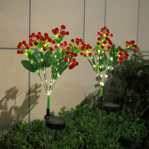 Solar Christmas Berry Garden <b>Light</b> <b>Led</b> Solar Powered Outdoor Decorative Flower Lawn Stake Water Resistant - Product Image 2