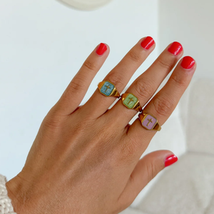 Jietao Maßgefertigter Bunter Emaille-Bandring Edelstahl 18K Gold PVD Mode Feiner Religiöser Stil Damenschmuck Weihnachtsgeschenk - Product Image 6