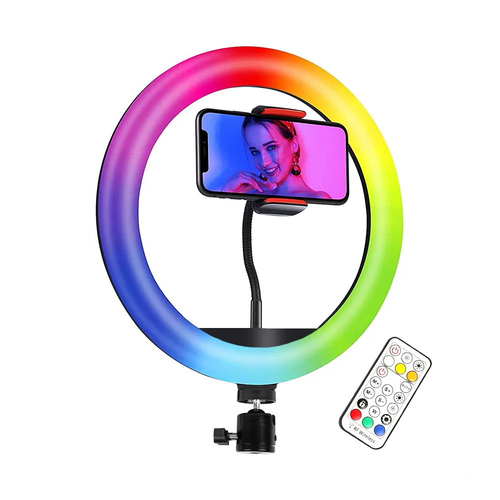 10" Ring Light With Tripod Stand - Dimmable Selfie Ring Light LED Camera Ringlight With Tripod And Phone Holder For Live Stream