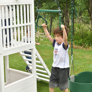 Ensemble de jeu extérieur <span class=keywords><strong>en</strong></span> <span class=keywords><strong>bois</strong></span> de taille moyenne avec <span class=keywords><strong>balançoire</strong></span> et <span class=keywords><strong>toboggan</strong></span> pour terrain de jeu d'arrière-cour pour enfants - Product Image 6