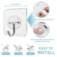 Crochets et supports muraux autocollants multifonctionnels transparents, robustes, écologiques et à ventouse pour cuisine et salle de bain, usage intensif