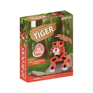 Série d'animaux forestiers 55pcs dessin animé créatif 3d tigre assemblage animaux eva puzzles