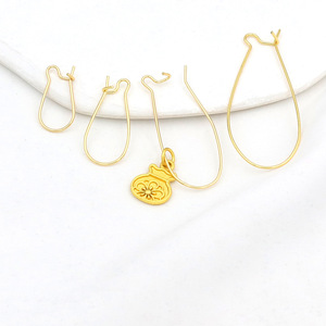 18K gold-plated copper U-shaped French ear <b>hooks</b>, 14K gold-plated color-preserving <b>hook</b> clasp <b>earrings</b>, DIY <b>earring</b> accessories - Product Image 3