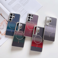 Étui de téléphone portable magnétique en fibre de carbone mate ultra-mince de luxe pour Samsung S24 Plus S25 Edge S26 Ultra, coque antichoc