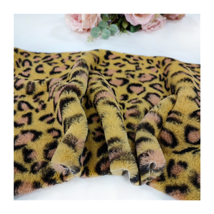 Bán Buôn 100% Polyester Tiger Fur Vải <span class=keywords><strong>PV</strong></span> Lông Cừu Động Vật Sang Trọng In Dệt Kim Ủng Hộ 320gsm 150D Sợi Cho Đồ Chơi Hàng May Mặc Tự Động - Product Image 1