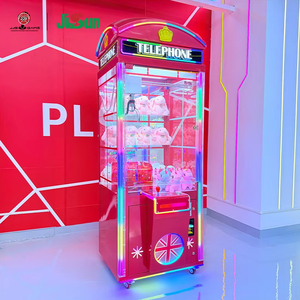 Machine de jeu d'arcade JIJISHENG en plastique et métal, type grue cabine téléphonique britannique rouge, avec support anglais pour peluches - Product Image 4