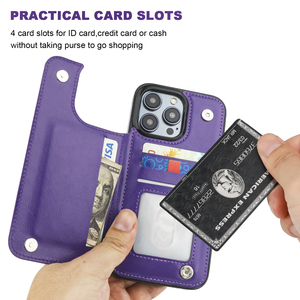 Tương Thích Với iPhone 16 Wallet Trường Hợp Với Chủ Thẻ PU Da Chân Đế Khe Cắm Thẻ Đôi Từ Clasp Chống Sốc Bìa - Product Image 3