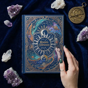 LABON Journal de lecture céleste vintage, livre à couverture rigide avec estampage à chaud de luxe, tracker esthétique Galaxie Constellation, cadeau - Product Image 1