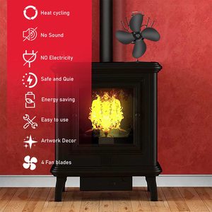 Ventilateur <span class=keywords><strong>de</strong></span> poêle à bois universel en acier inoxydable à alimentation thermique, silencieux et écologique, pour brûleurs <span class=keywords><strong>de</strong></span> bûches, maison, efficace, chaleureux et moderne - Product Image 2