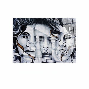 Modern Printed <b>Canvas</b> <b>Wall</b> Art: Personalized Graffiti Design,TEMPERED GLASS ART - Product Image 2