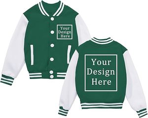 Chaqueta Varsity Verde Personalizada para Hombre y Mujer, Chaqueta Letterman de Forro Polar con Logotipo Bordado, Chaqueta Bomber Unisex de Estilo Urbano - Product Image 1