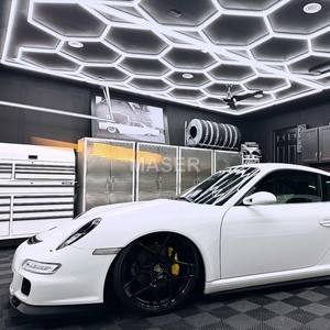 Lampe de travail en nid d'abeille 110V 220V LED Luces Hexagonales Para Techo pour atelier de réparation automobile <span class=keywords><strong>Garage</strong></span> 15 système de grille - Product Image 1