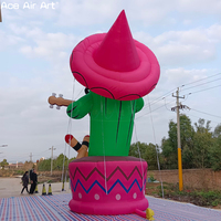 Cactus gonflable géant personnalisé de 8 m de haut avec guitare pour la décoration de la fête mexicaine du Cinco de Mayo