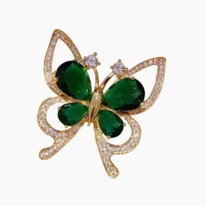 Broche de aleación con mariposa verde estilo <span class=keywords><strong>abuela</strong></span>, corsage vintage europeo-americano, estilo colombiano, versátil para trajes, bodas y fiestas - Product Image 5