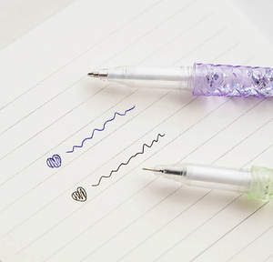 Stylo à bille transparent à paillettes fantaisie, en plastique, encre multicolore, pour le bureau et l'école - Product Image 1
