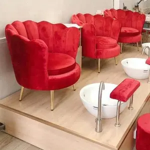 Luxury Nail Salon Red Pedicure Spa Ghế Và Bát Để Bán