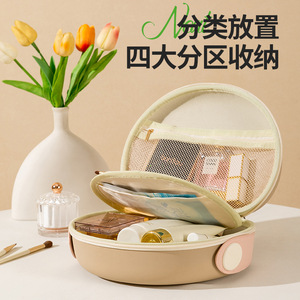 <b>EVA</b> Makeup Bag Large Capacity Zipper Closure Cosmetic Storage Case Home Use Color Blocking Design - Product Image 2