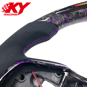 Volant sport en cuir LED en fibre de carbone forgé sur mesure, compatible avec Honda Civic 10ème génération FK7 FK8 CR-V H-RV 2016-2021 - Product Image 2