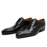Chaussures Oxford classiques noires en cuir véritable faites à la main pour hommes, à lacets, pour le bureau et les occasions formelles, vente en gros d'usine