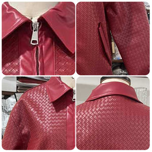 Европейская и американская однотонная кожаная куртка на молнии для женщин, модный новый стиль для повседневной уличной одежды. - Product Image 4