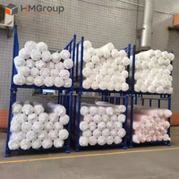 Rayonnages de stockage de rouleaux de tissu portables en métal pour entrepôt, robustes et personnalisés