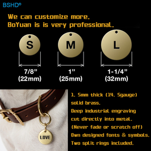 Chất Lượng Rắn Brass Pet Vòng Trống Id Tag Cá Nhân Logo Tùy Chỉnh Brass Dog Thẻ - Product Image 4
