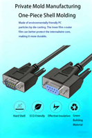 Cable Serial Cruzado YDR DB9 con Núcleo de Pegamento Negro, Adaptador Hembra/Macho, Cobre Estañado, PVC, Contactos de Latón Chapados en Oro, 1.5m