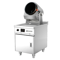 Robot Wok à double tête Armoire à remuer à gaz intelligente Machine à cuire à rouleaux antiadhésifs automatique Equipement alimentaire intelligent commercial