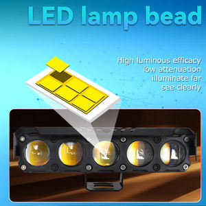 Phare avant à LED 5 lentilles pour moto, 5 SMD 38W 9-80V, barre de feux antibrouillard à puce 3570 pour accessoires de voiture et de moto - Product Image 3