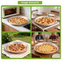 Plat à pizza en aluminium de 12 pouces, moule à focaccia en aluminium, pizzas individuelles, taille géante, moule à gâteau aux pépites de chocolat, écologique