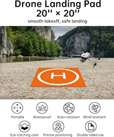 Tapis d'atterrissage pour drone à double couleur, pliable, lesté, en cuir PU, étanche, 50 cm/65 cm, pour DJI Drone