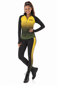 Conjunto de Calentamiento Personalizado para Equipo de Baile, Chaqueta Amarilla con Cierre Completo y Leggings, Traje de Entrenamiento para Animadoras, Ropa Deportiva para <span class=keywords><strong>Mujer</strong></span> - Product Image 2