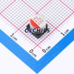 HV0E477M0605PZ ตัวเก็บประจุแบบแข็ง SMD, D6.3xL5.8 มม. ( ความจุ: 470uF ) ( ความแม่นยำ: 20% แรงดันไฟฟ้าที่กำหนด: 2.5V ) - Product Image 1