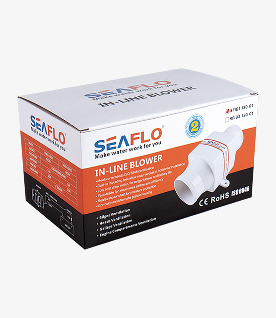 SEA FLO In-Line Bilge Boat Air Blower 3 Inch 12V Exhaust Fan