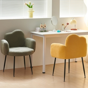 Modern Lounge <strong>Chair</strong> 6 <strong>Chairs</strong> Dining Room Living Room Bedroom Home <strong>Office</strong> Metal Frame <strong>Green</strong> Lambskin Accent with Armrest - Product Image 5