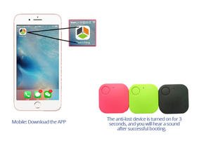 BT Mini-Tracker Tragbarer Anti-Verlust-Ortungsgerät mit App-Fernbedienung für Schlüssel, Taschen, Haustiere, GPS <span class=keywords><strong>Isearching</strong></span> App - Product Image 4