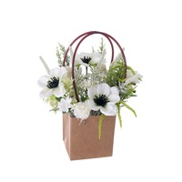 Ensemble de paniers floraux en camélia blanc, décoration artificielle pour mariage, maison, extérieur, bouquet à main, décoration murale