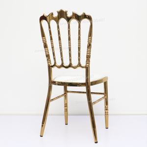 Salle de Banquet de Luxe en Métal Doré Brillant Empilable Napoléon Provencal Français Tables et Chaises de Mariage pour Enfants Fête Événement à Vendre - Product Image 4