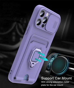 Étui de téléphone portefeuille violet avec support magnétique pour iPhone, coque de protection en TPU et PC, porte-cartes - Product Image 5