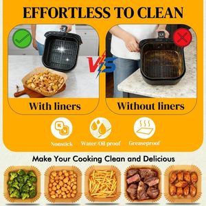 Papier sulfurisé jetable 4-en-1 résistant au four et filtre pour friteuse à air, de qualité alimentaire pour une <span class=keywords><strong>cuisson</strong></span> saine - Product Image 5