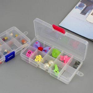 Caja de Pesca de Plástico Duro Transparente de 13*6.6*2.2cm, 28g, 10 Compartimentos, Multiusos - Product Image 3