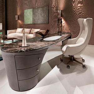 Chất lượng cao điều hành văn phòng bàn Ghế kết hợp chơi game bằng văn bản một mảnh kim loại hiện đại nghiên cứu đồ nội thất sang trọng bàn văn phòng - Product Image 1