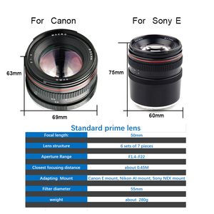 50mm F1.4-F22 Mehrfach Beschichtetes Manuell Fokussierbares Vollformat-Objektiv für Kameras 55mm Filtergewinde Hochauflösendes Fotografie-Objektiv - Product Image 6